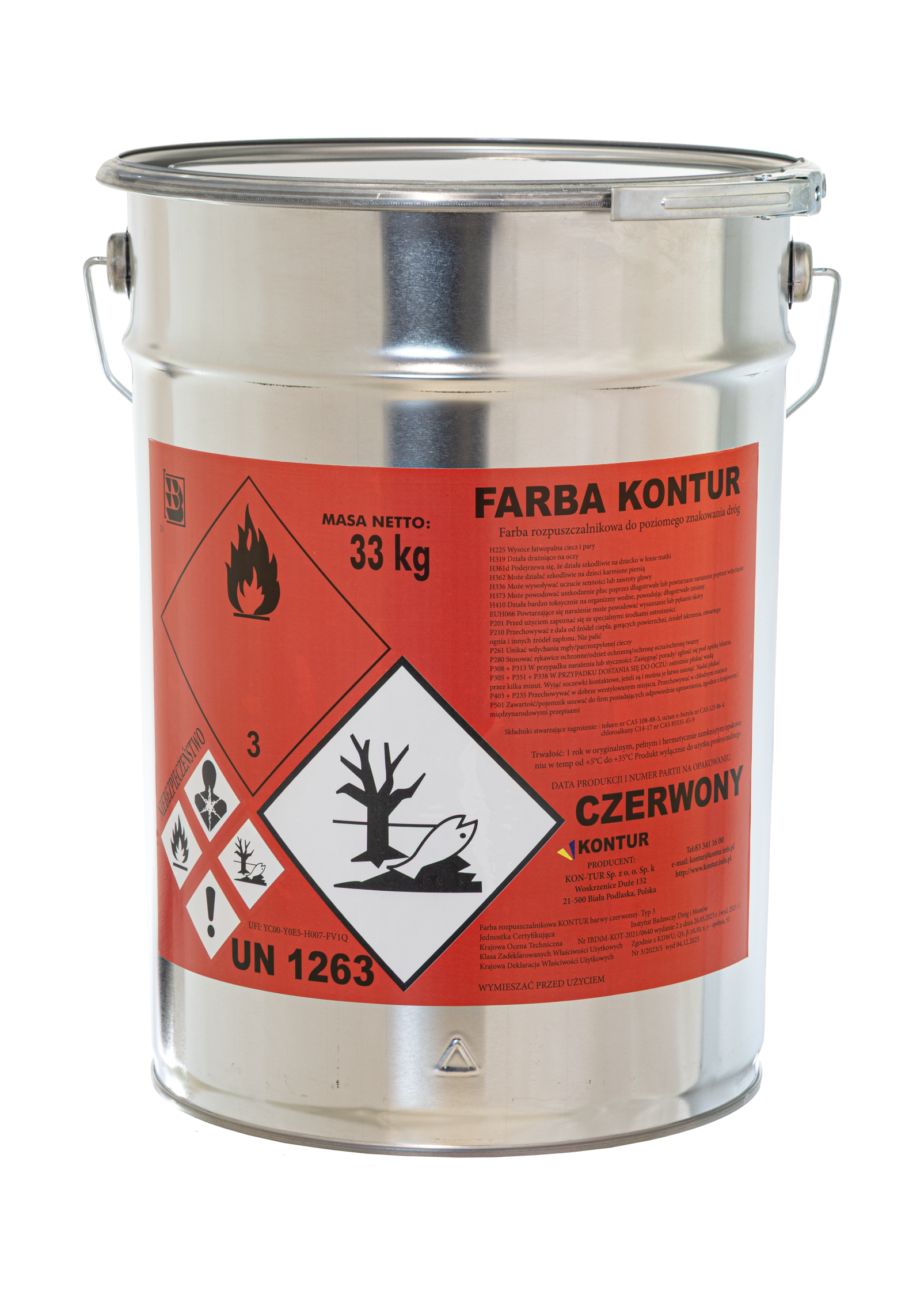 Farba KONTUR w kolorze czerwonym