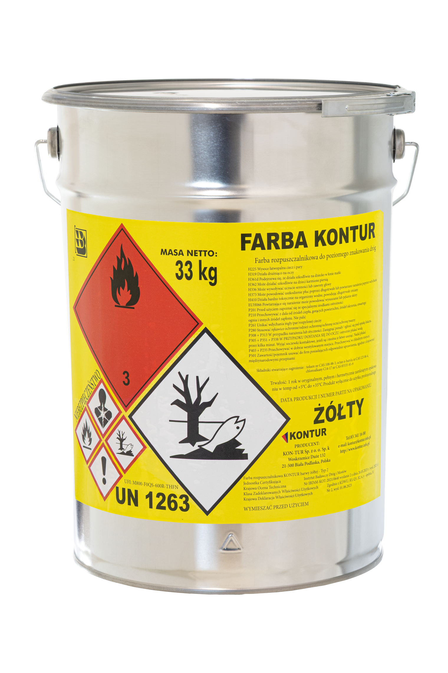 Farba KONTUR w kolorze żółtym