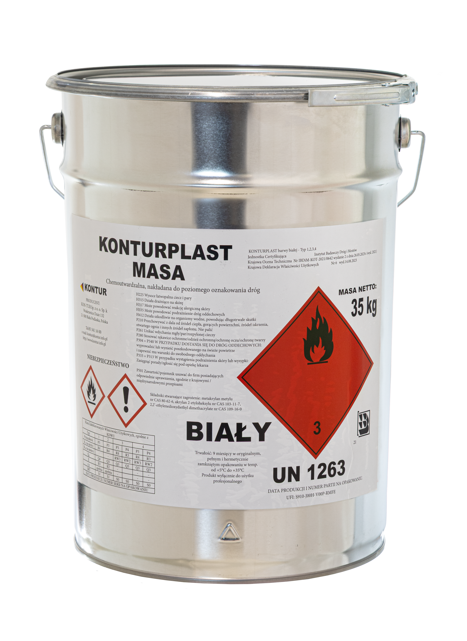 Masa chemoutwradzalna KONTURPLAST biały